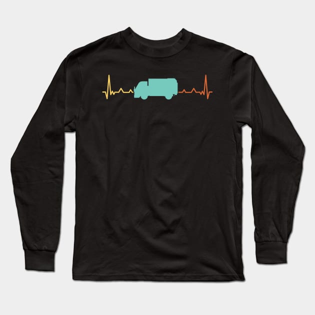 Love Garbage Truck Heartbeat Long Sleeve T-Shirt by Peco-Designs